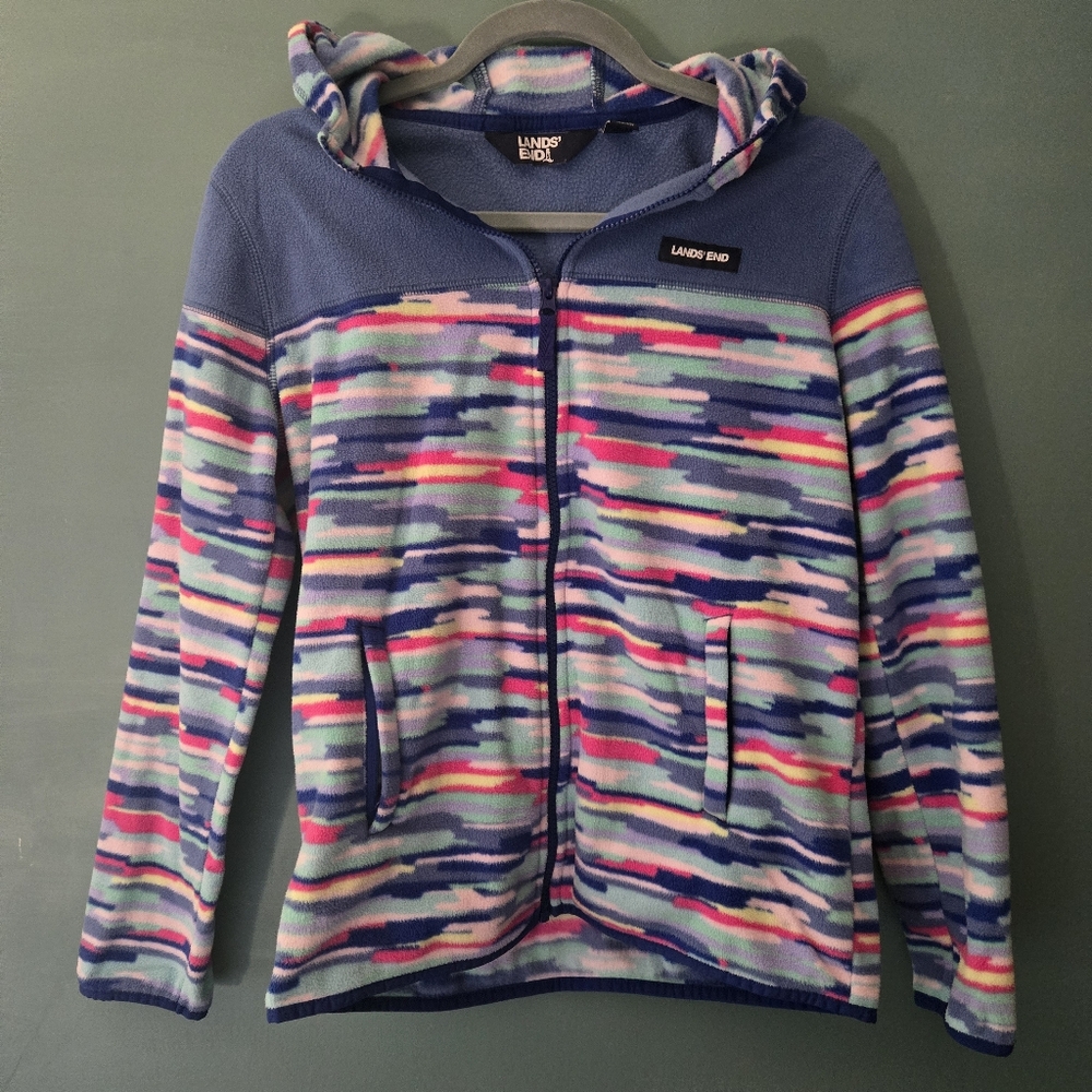 Lands' End Kids Multicolor Fleece Zipup Jacket XL